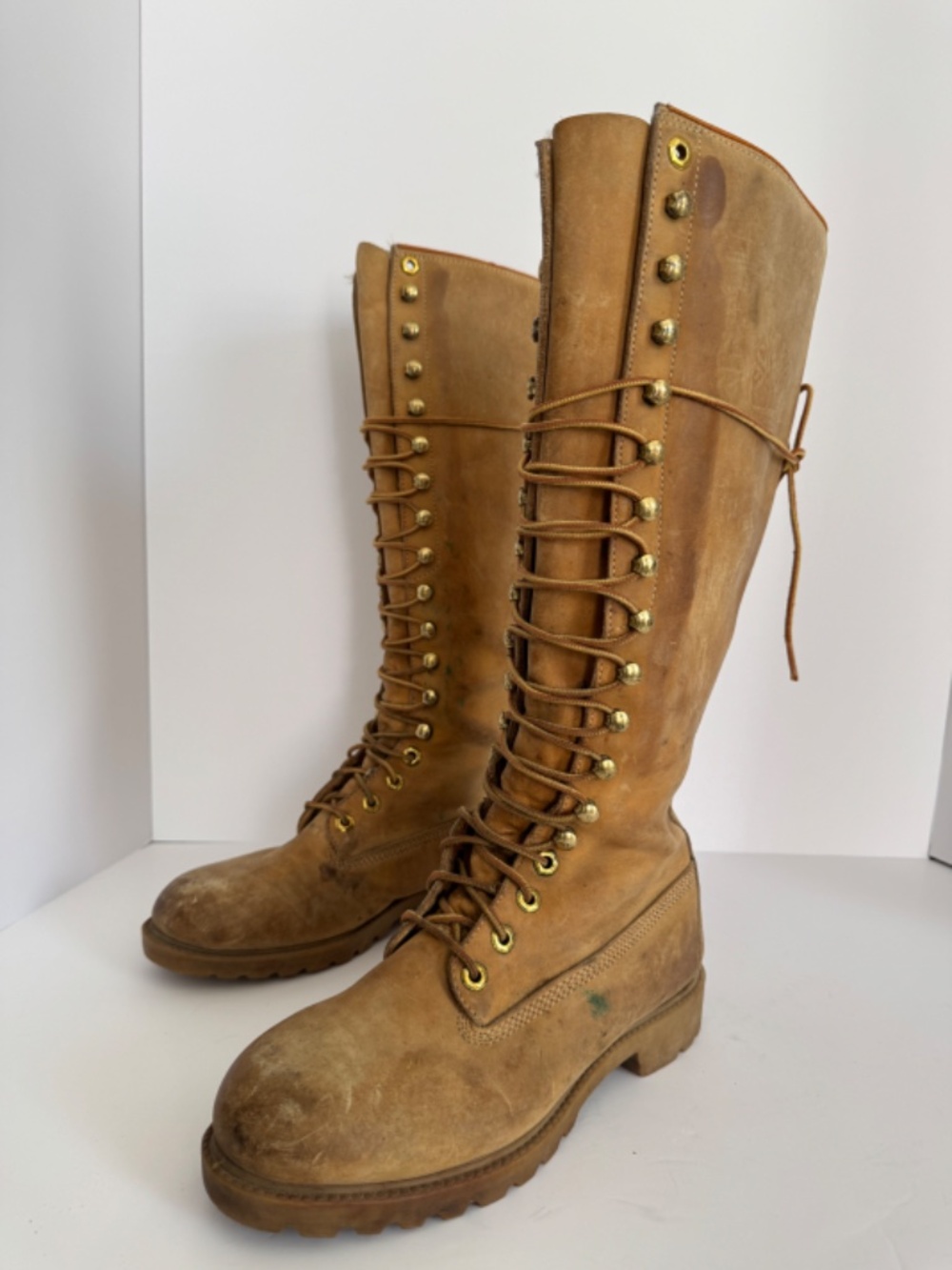 Rare Vintage 1990’s Timberland Knee High Leather Boots size 8 - Picture 2 of 15